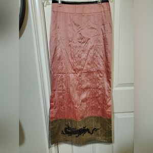 100% raw silk custom skirt size small